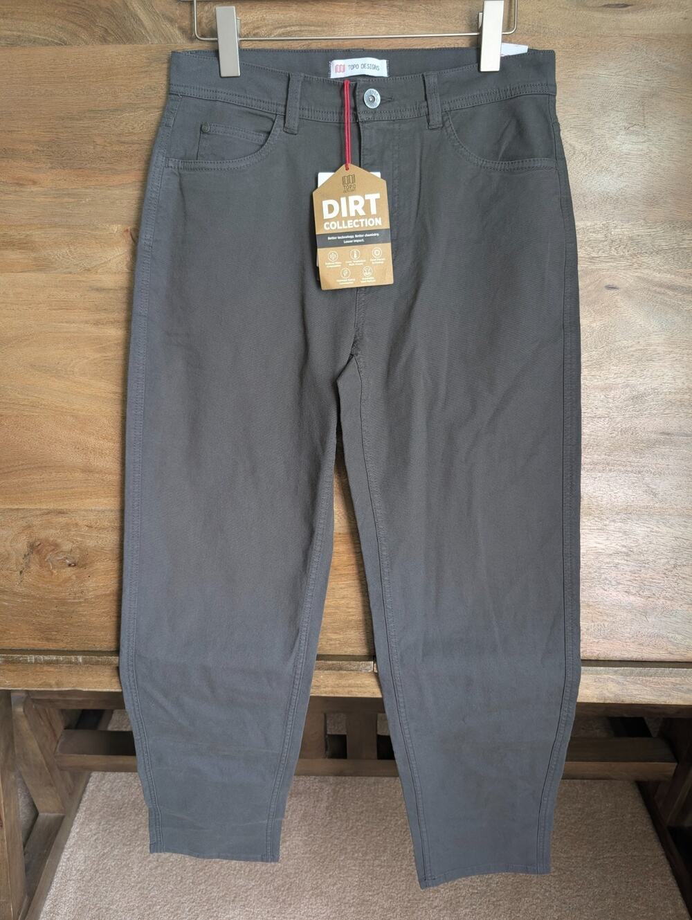NWT Topo Design Pants Mens 30x32 Dark Gray Classic Fit Medium Wash 5-Pocket